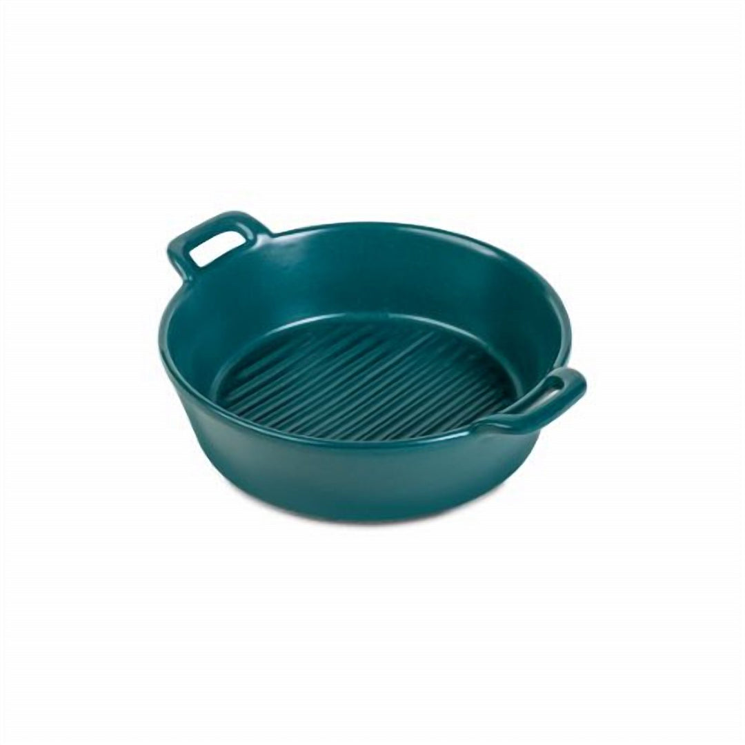 Ceramic Grill Pan with Heat-Resistant Handle, Two Finishes