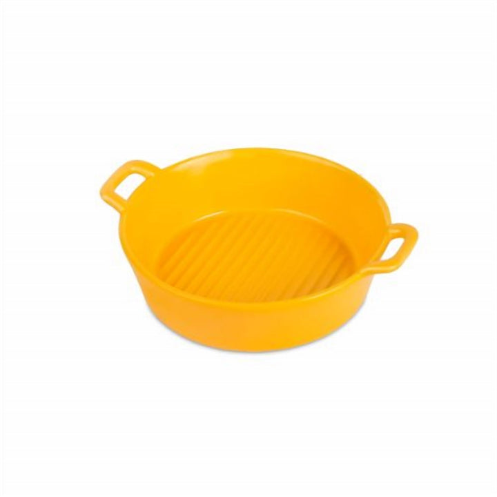 Ceramic Grill Pan with Heat-Resistant Handle, Two Finishes