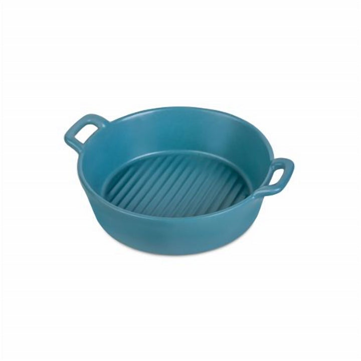 Ceramic Grill Pan with Heat-Resistant Handle, Two Finishes