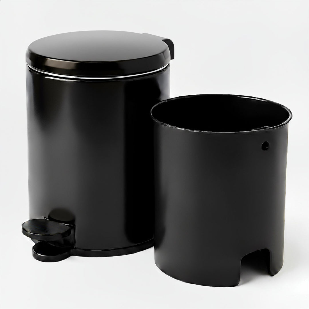 28x20cm, 6 Liter Steel Waste Bin, Soft Close Lid, Removable Inner Basket