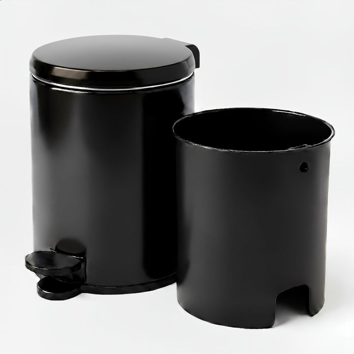 28x20cm, 6 Liter Steel Waste Bin, Soft Close Lid, Removable Inner Basket