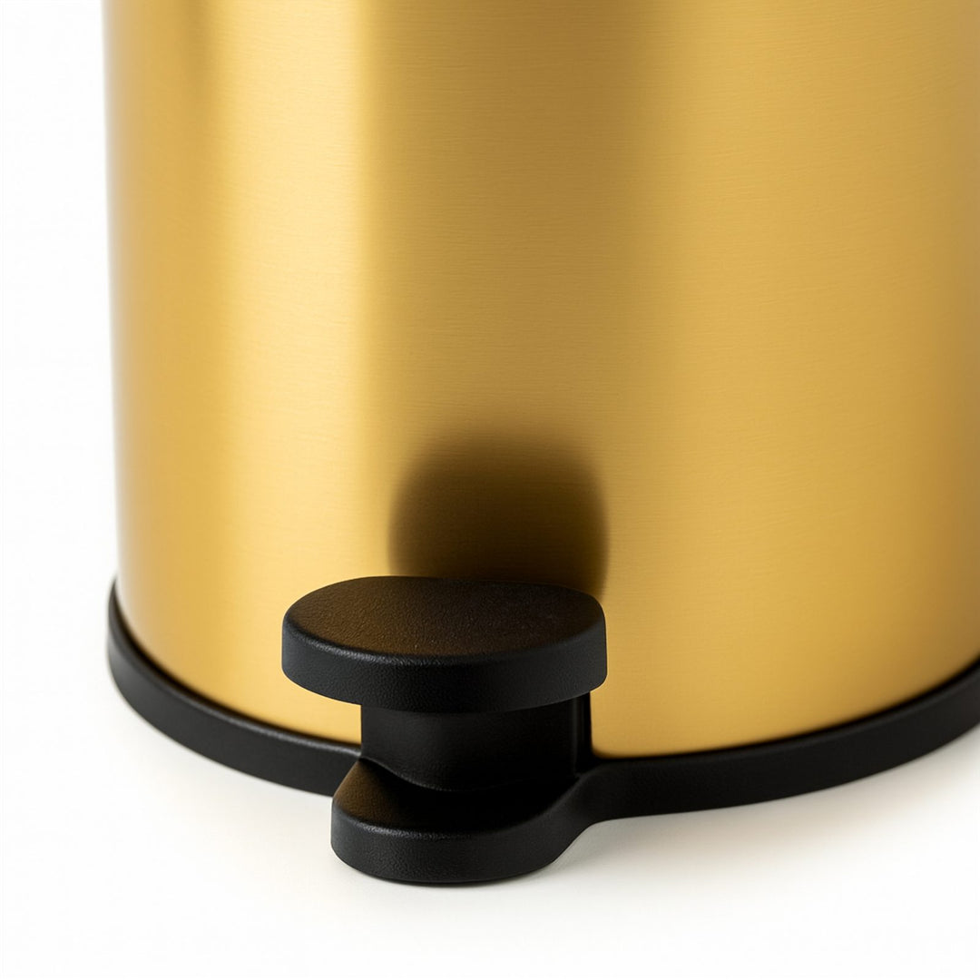 28x20cm, 6 Liter Steel Waste Bin, Soft Close Lid, Removable Inner Basket