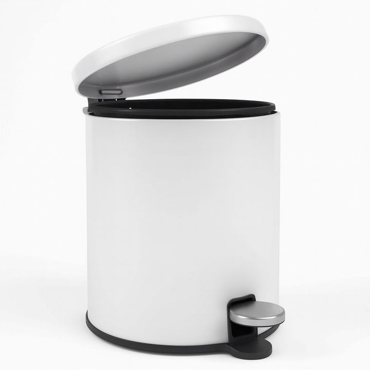 28x20cm, 6 Liter Steel Waste Bin, Soft Close Lid, Removable Inner Basket