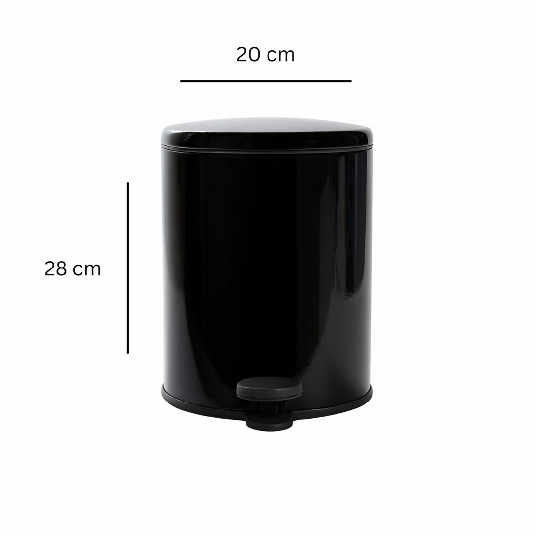 28x20cm, 6 Liter Steel Waste Bin, Soft Close Lid, Removable Inner Basket