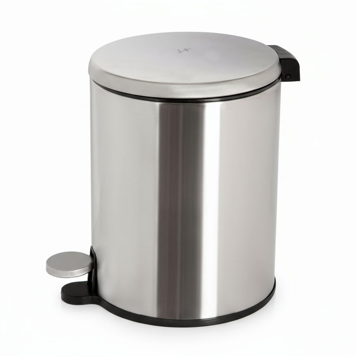 28x20cm, 6 Liter Steel Waste Bin, Soft Close Lid, Removable Inner Basket