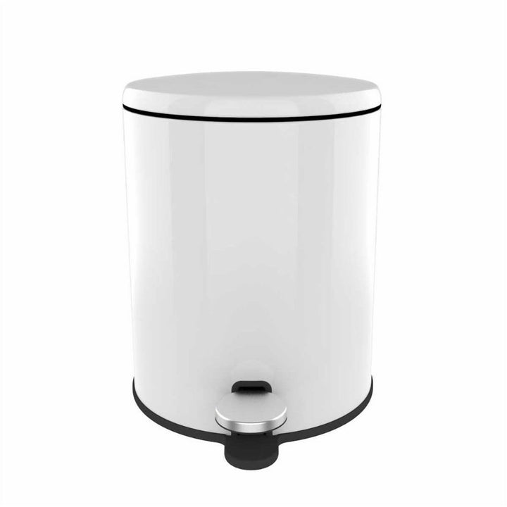 28x20cm, 6 Liter Steel Waste Bin, Soft Close Lid, Removable Inner Basket