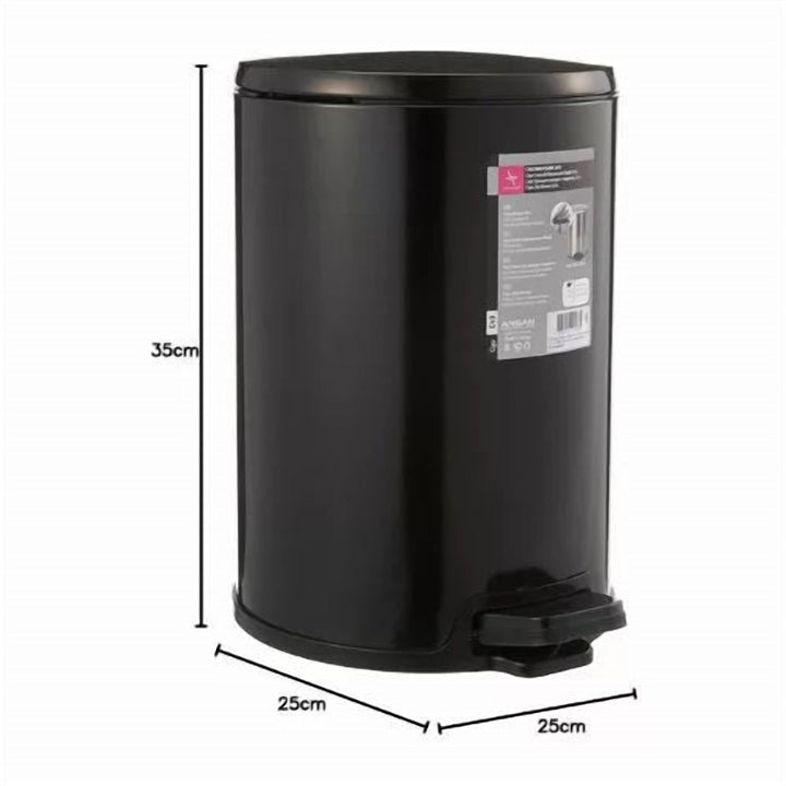 12 L Stainless Steel Pedal Bin with Odour Sealing Lid, Damper Close