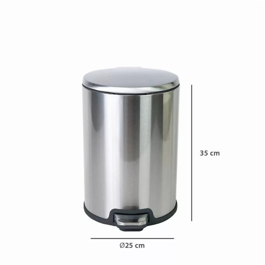 12 L Stainless Steel Pedal Bin with Odour Sealing Lid, Damper Close