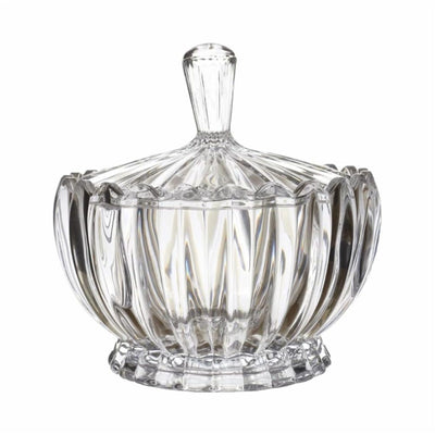 Airtight Cut Glass Candy Dish with Lid for Sweets and Dates