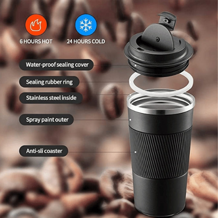 Vacuum Insulated Travel Coffee Mug 17 oz with Leakproof Flip Lid