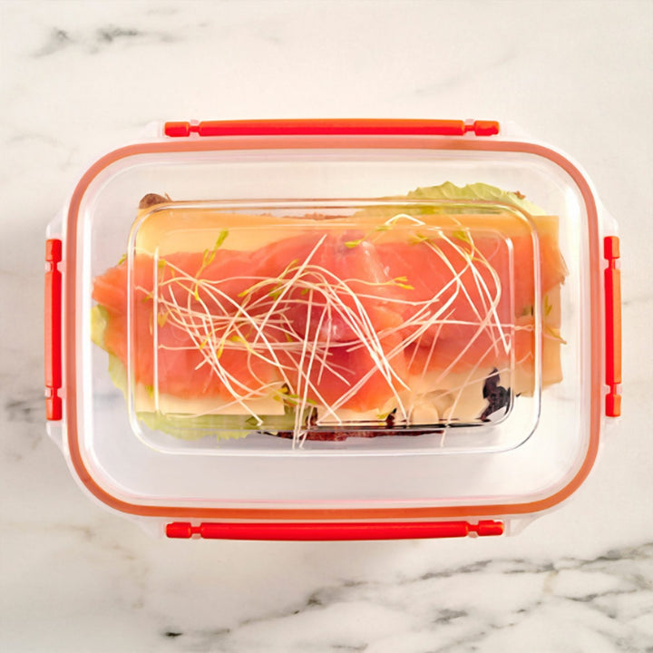Stackable Food Container Set of 5 with Clip Lids, 27 x 19 x 15 cm