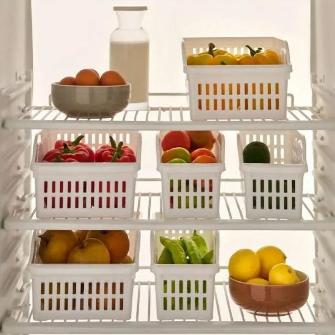 Fridge Organizer Storage Box 30 x 12.8 x 14 cm, BPA-Free White