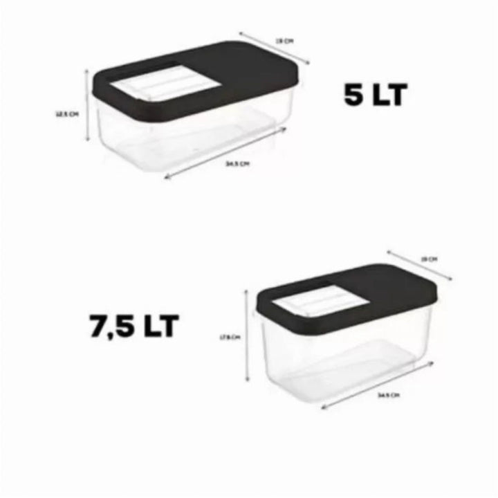 Plastic Rice and Flour Storage Box with Slide Lid, 5 to 10 L