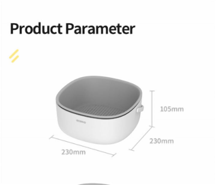 Double Layer Drain Basket with a Lift Out Inner Colander