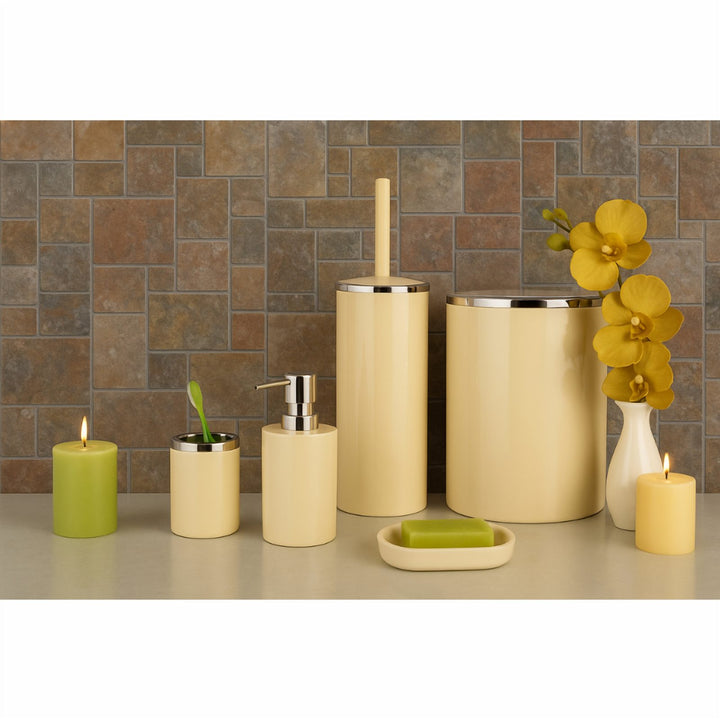 5 Piece Acrylic Bathroom Set: 300 ml Dispenser and Lidded Bin