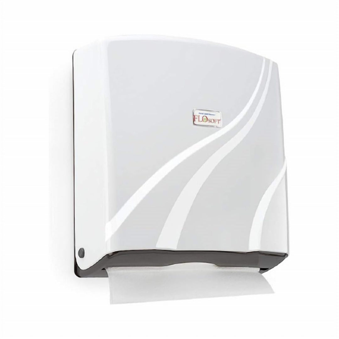 Z Fold Paper Towel Dispenser Wall Mounted, White, Holds 300