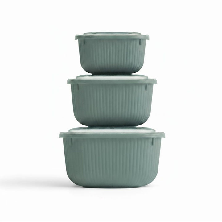 Square Food Container Set of 3, Dishwasher Safe, 600 ml to 1.8 L