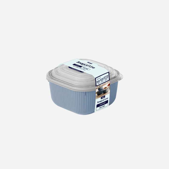 Square Food Container Set of 3, Dishwasher Safe, 600 ml to 1.8 L