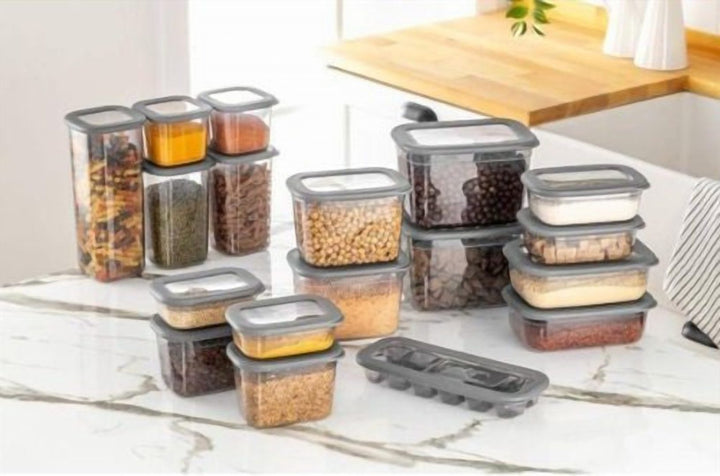 18 Piece Dishwasher Safe Food Storage Set with Ice Cube Tray