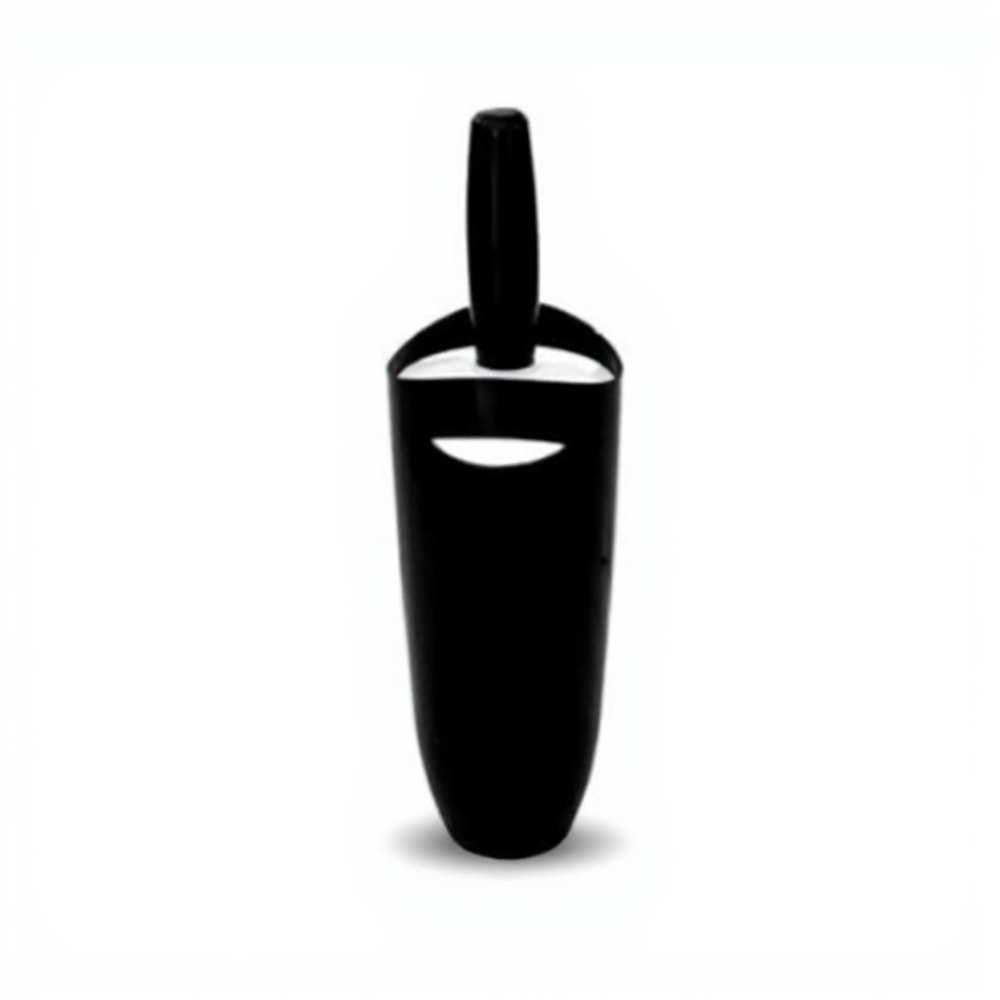 Primanova toilet brush Plastic black-and-beige front view