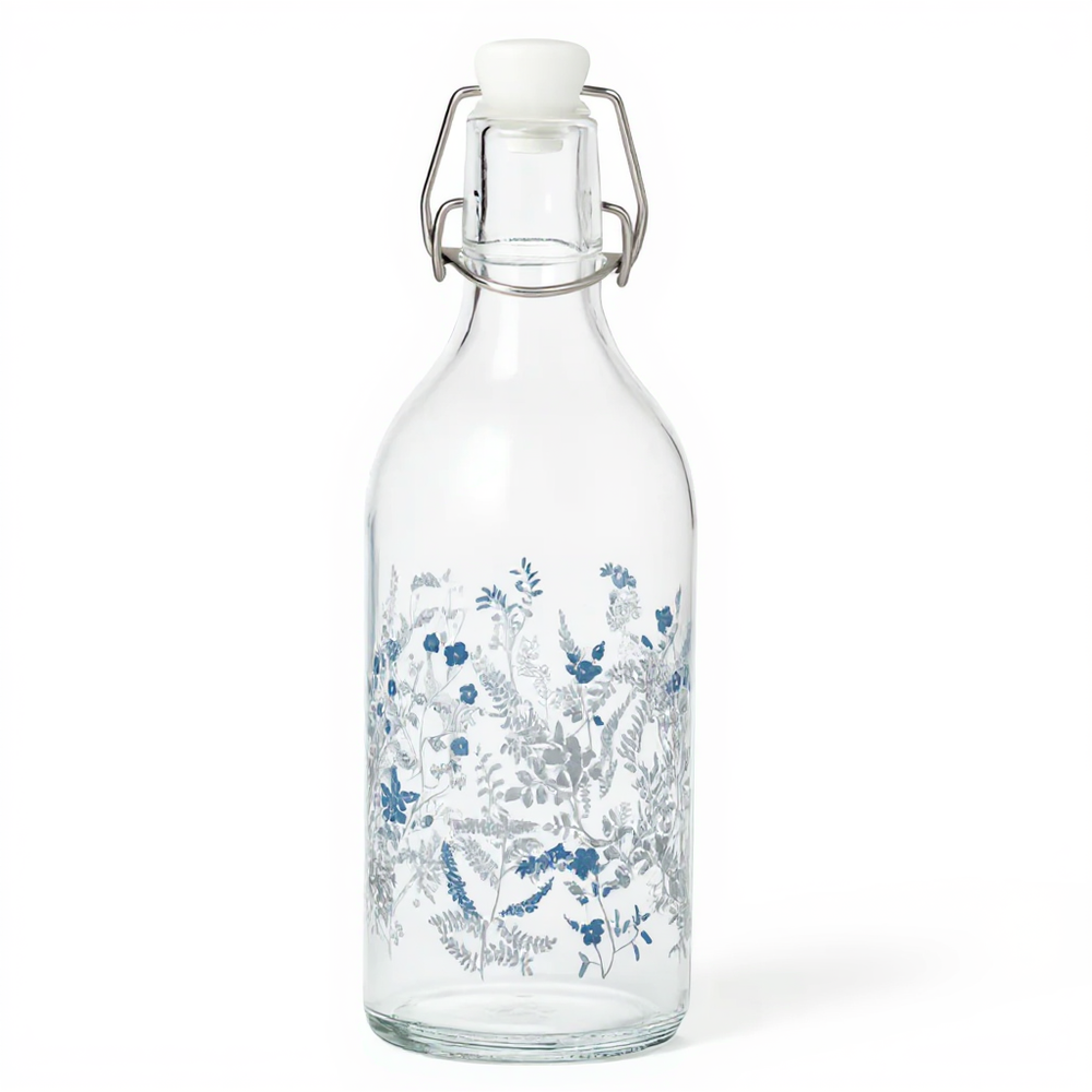 IKEA water bottle 1 Liter blue front view