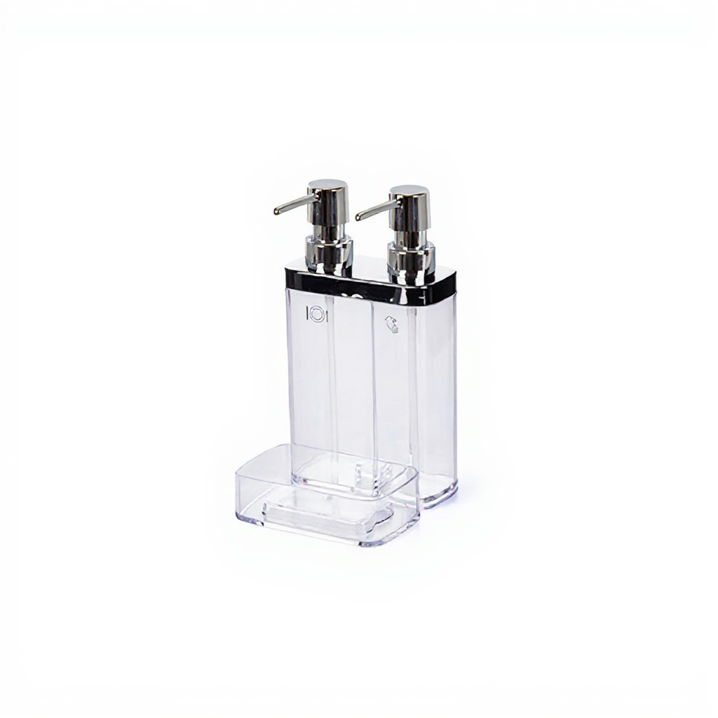 Double Kitchen Soap Dispenser With Sponge Holder-330 ML