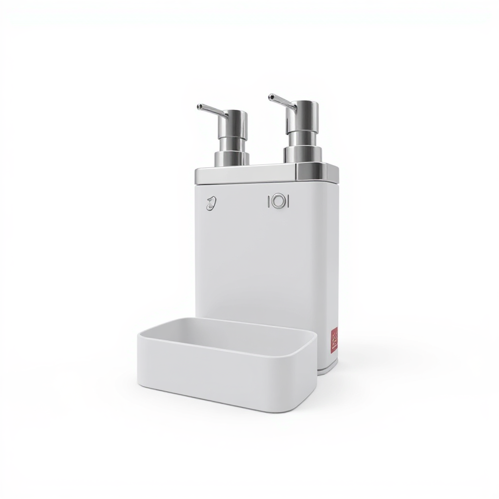 Double Kitchen Soap Dispenser With Sponge Holder-330 ML