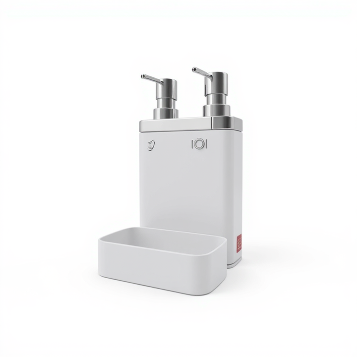 Double Kitchen Soap Dispenser With Sponge Holder-330 ML