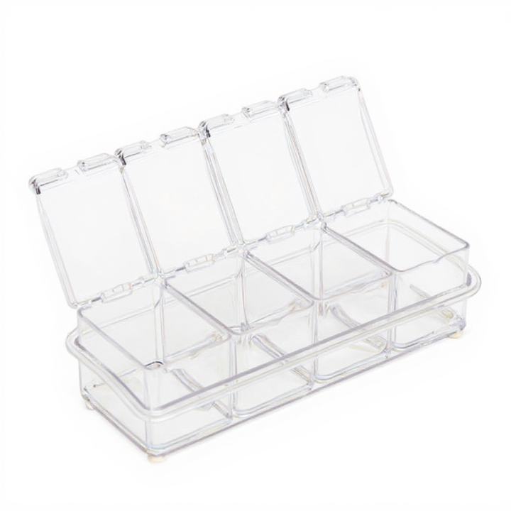 Clear set for spices with spoon