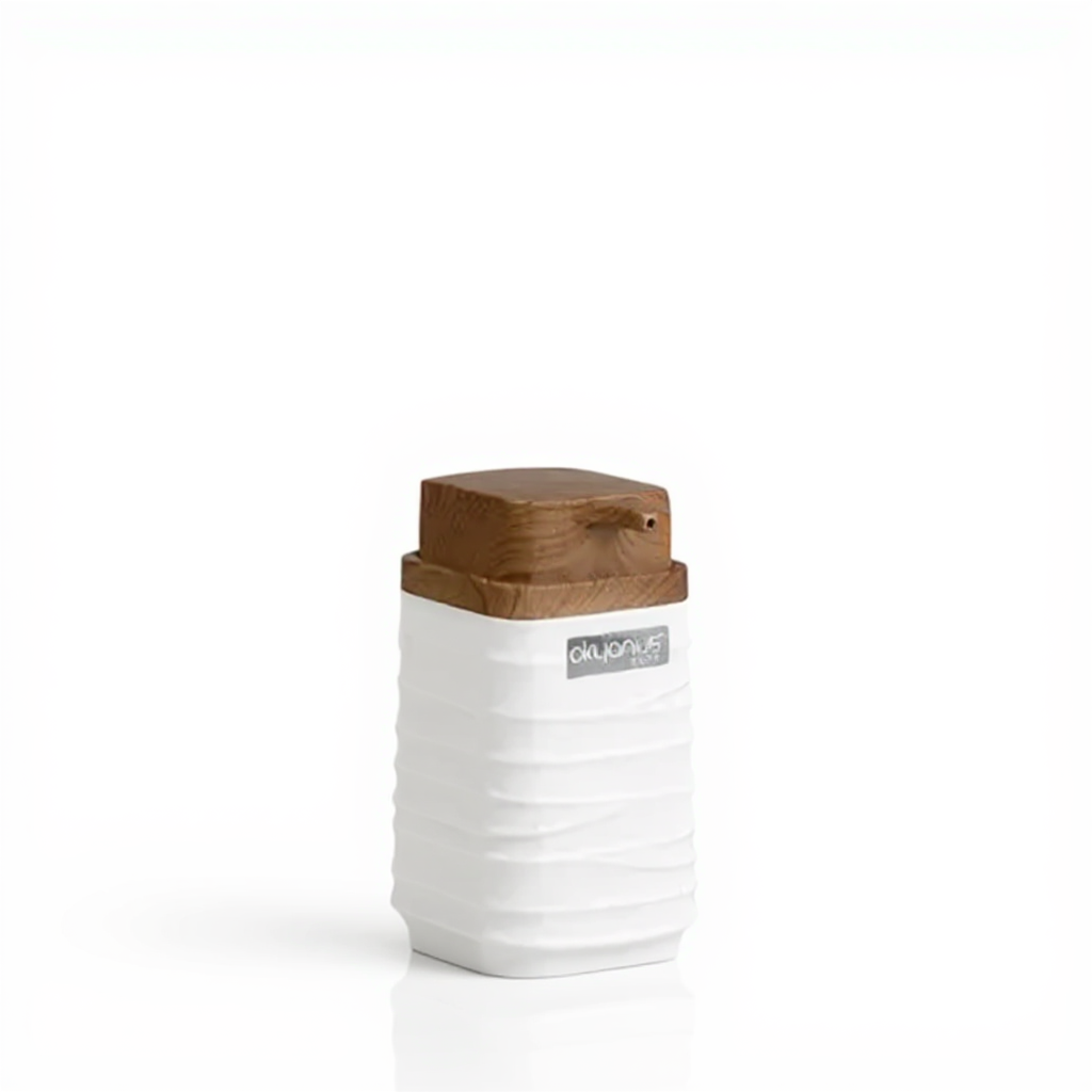 Acrylic Soap Dispenser Wooden lid 300ml