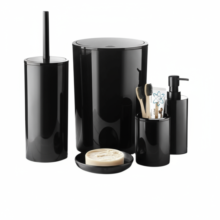 5-Piece Plastic Bathroom Accessories Set.