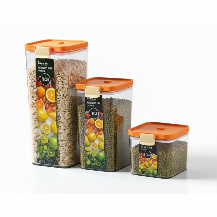 Fresh Lock Set of 3 Cereal Container