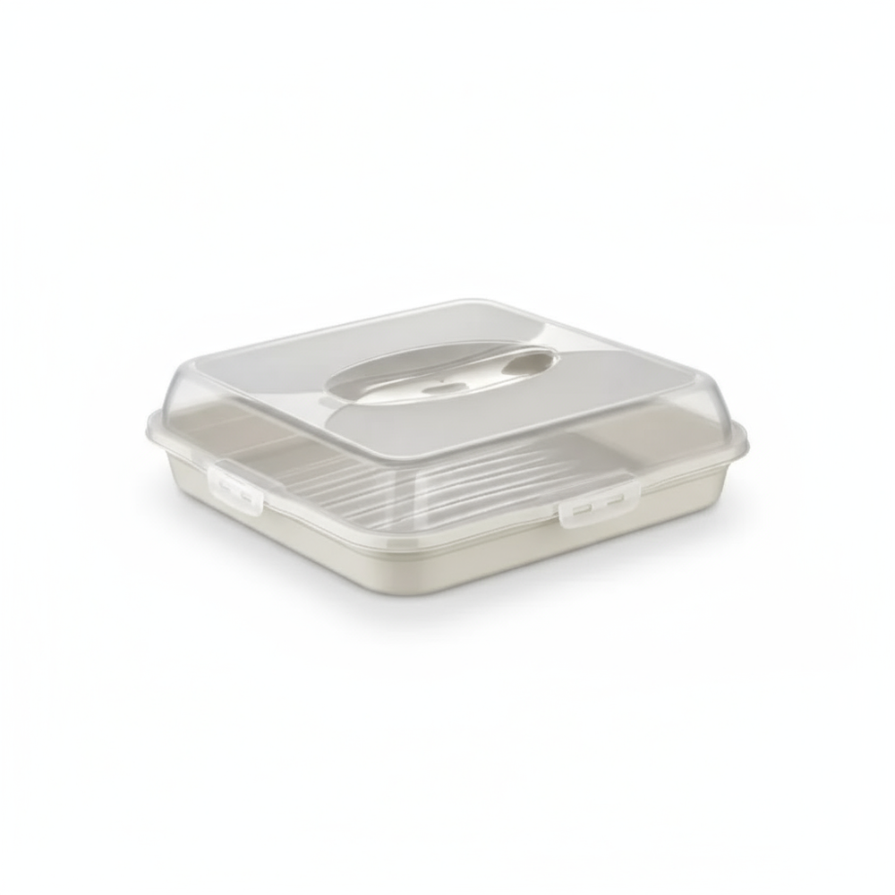 Dunya container BPA-free plastic beige front view