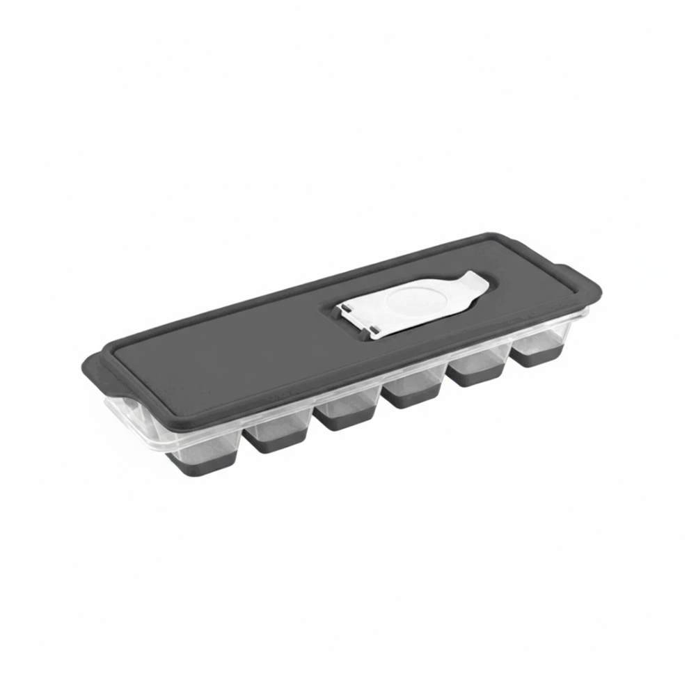 Dunya ice cube mold Silicone gray-2 front view