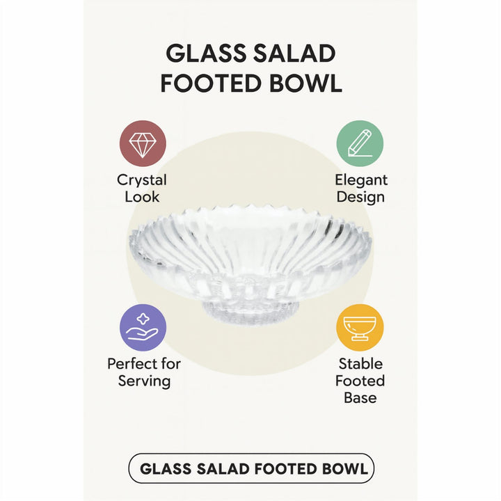 Non-Toxic Footed Salad Serving Bowl 31.4 cm Wide on a Pedestal