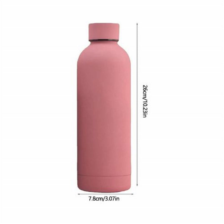 Stainless Steel Water Bottle 500 ml, Removable Lid, Non-Slip