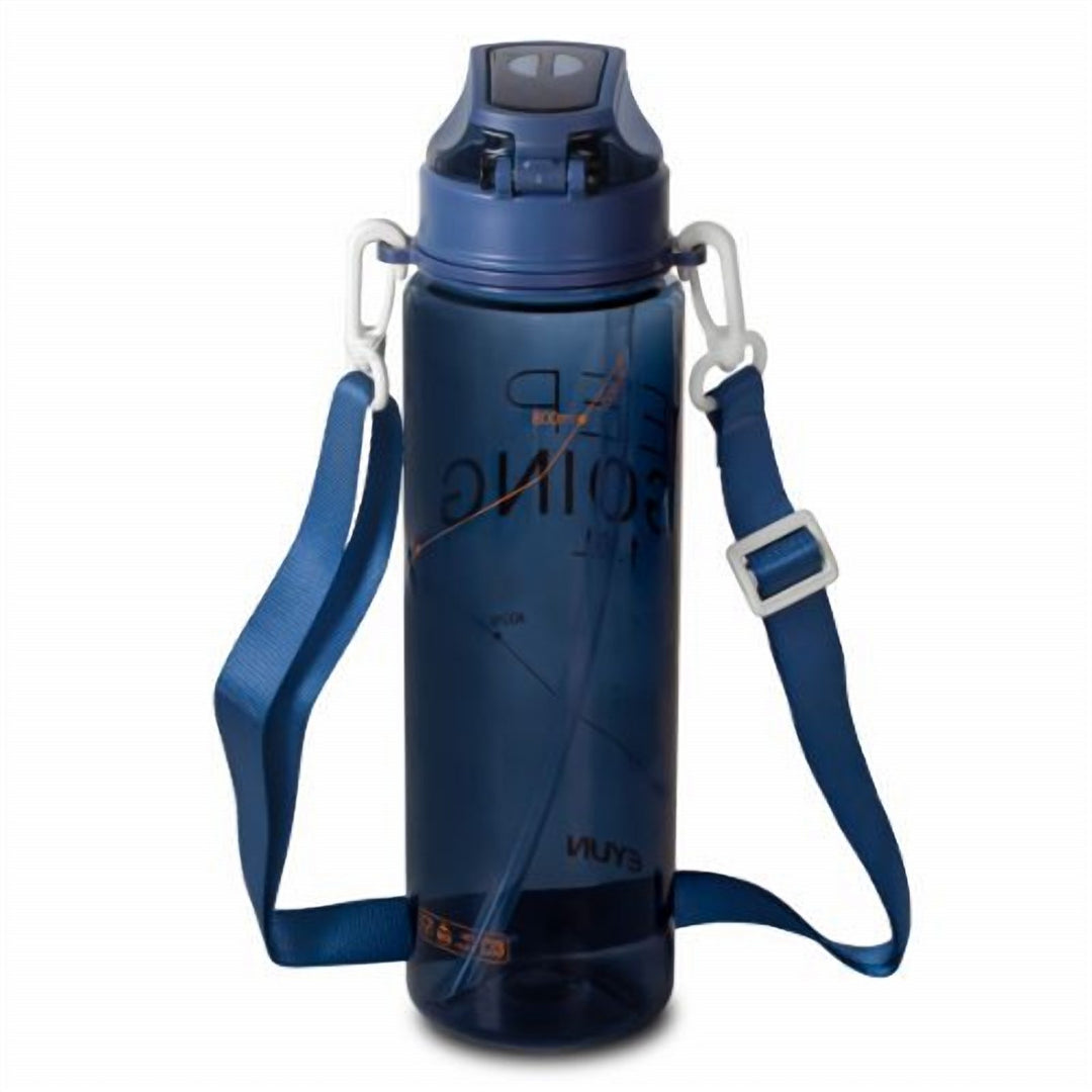 Airtight 1 L Plastic Sports Water Bottle with Straw and Strap