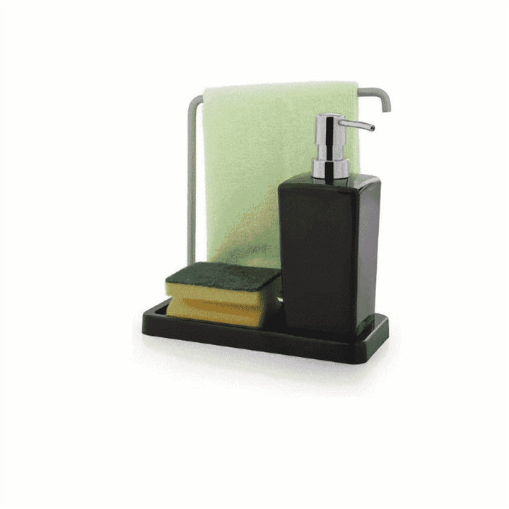 Kitchen Soap Dispenser with Towel Rail and Sponge Holder, 420 ml