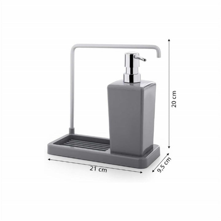 Kitchen Soap Dispenser with Towel Rail and Sponge Holder, 420 ml