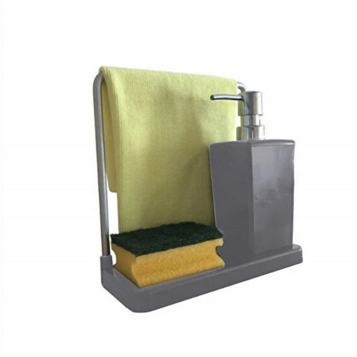 Kitchen Soap Dispenser with Towel Rail and Sponge Holder, 420 ml