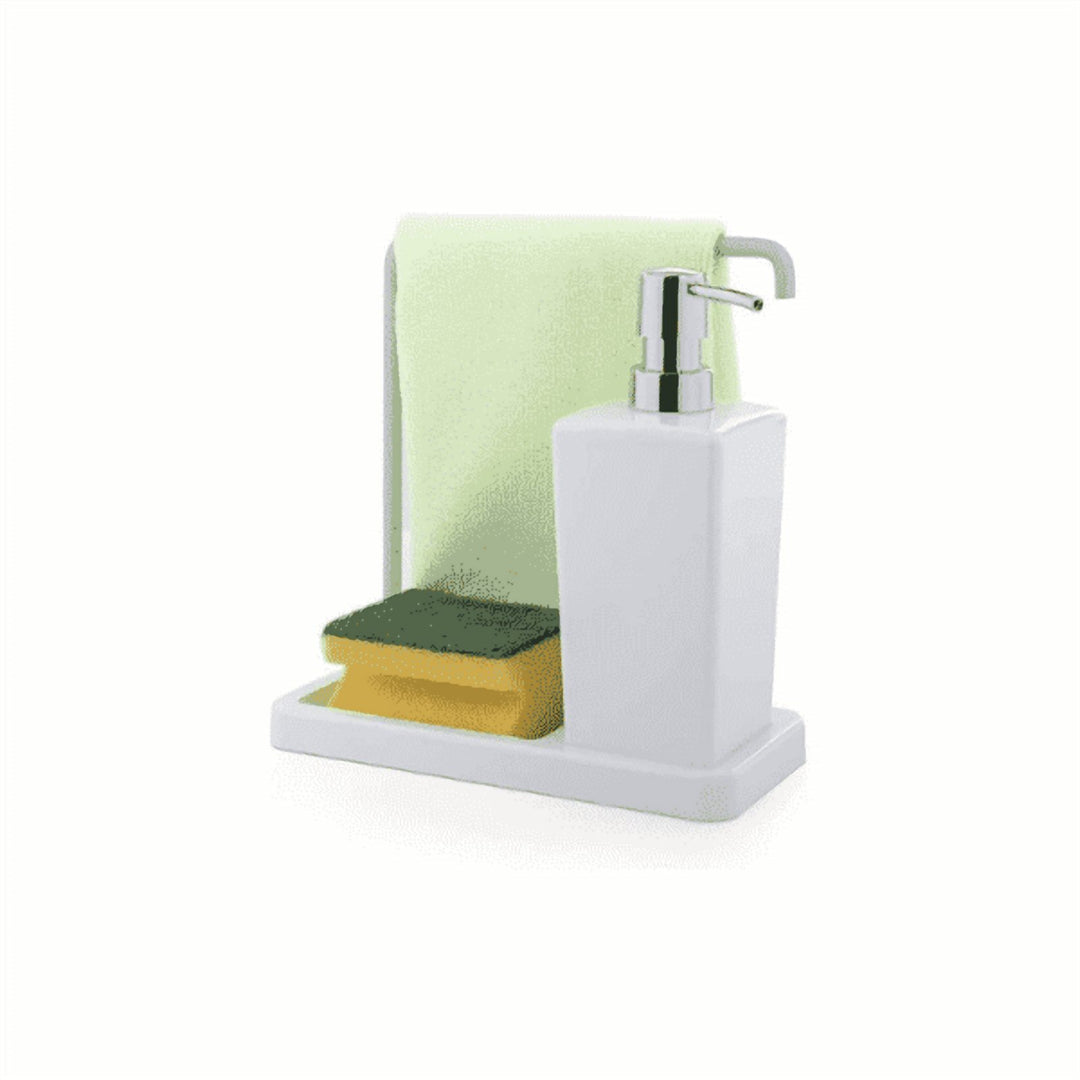 Kitchen Soap Dispenser with Towel Rail and Sponge Holder, 420 ml