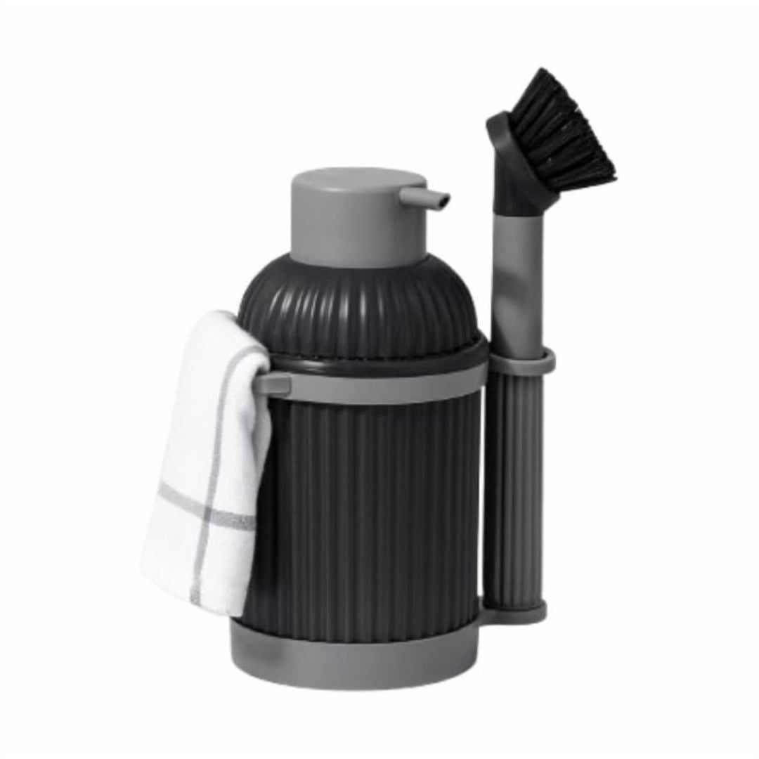 3-Piece Sink Set with 900 ml Soap Dispenser, Brush and Cloth Hanger