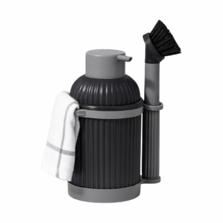 3-Piece Sink Set with 900 ml Soap Dispenser, Brush and Cloth Hanger