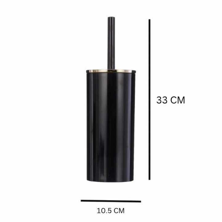 Rust Resistant Toilet Brush with Golden Ring Lid and Holder