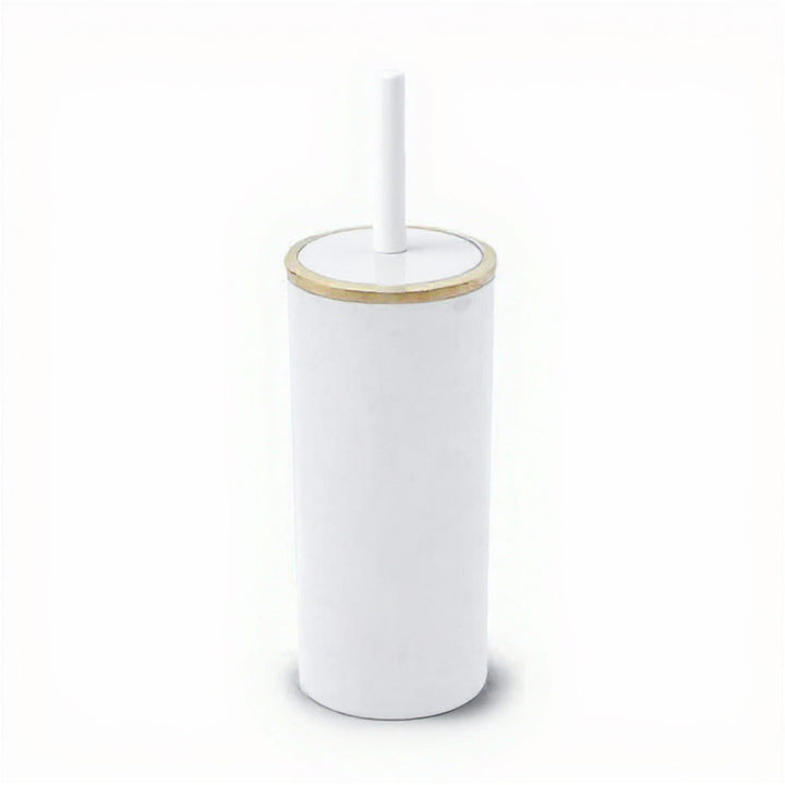 Rust Resistant Toilet Brush with Golden Ring Lid and Holder