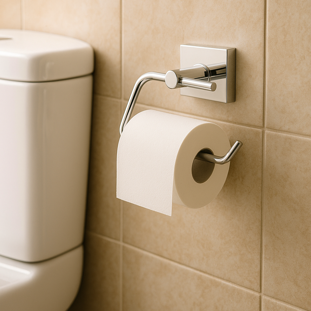 Toilet Paper Holder Wall Mounted, Open Chrome – Single Roll