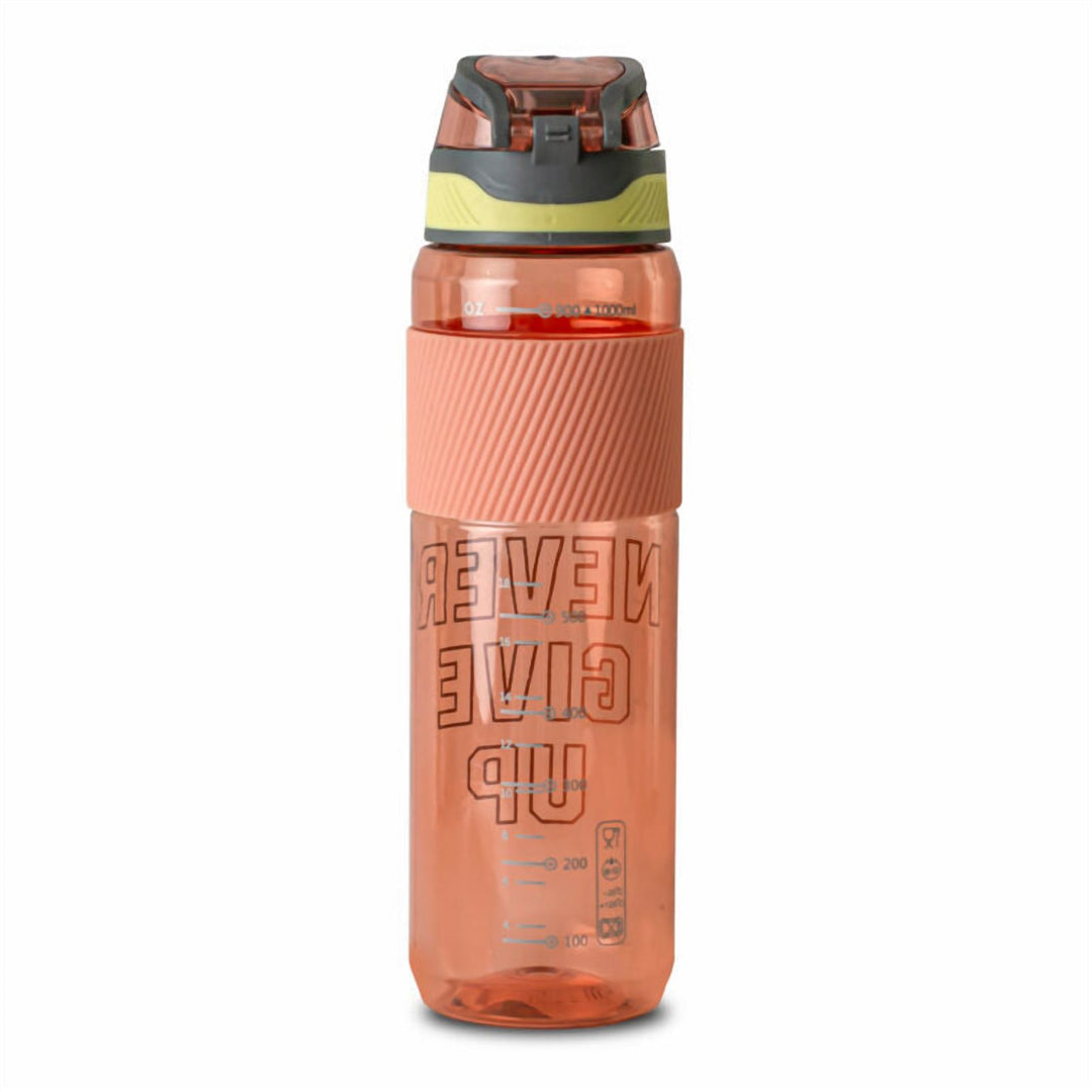 1 L Plastic Water Bottle with Lock Lid, Easy Grip and Strap