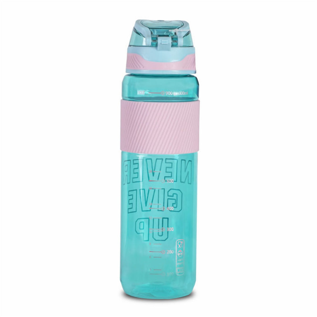 1 L Plastic Water Bottle with Lock Lid, Easy Grip and Strap