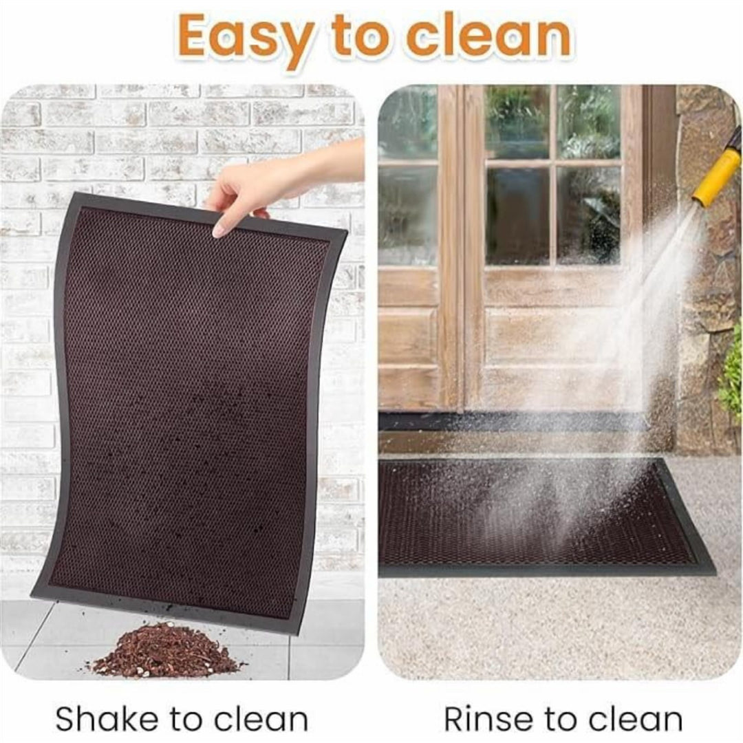 Non-Slip Doormat 44 x 76 cm with Rubber Backing for Front Door