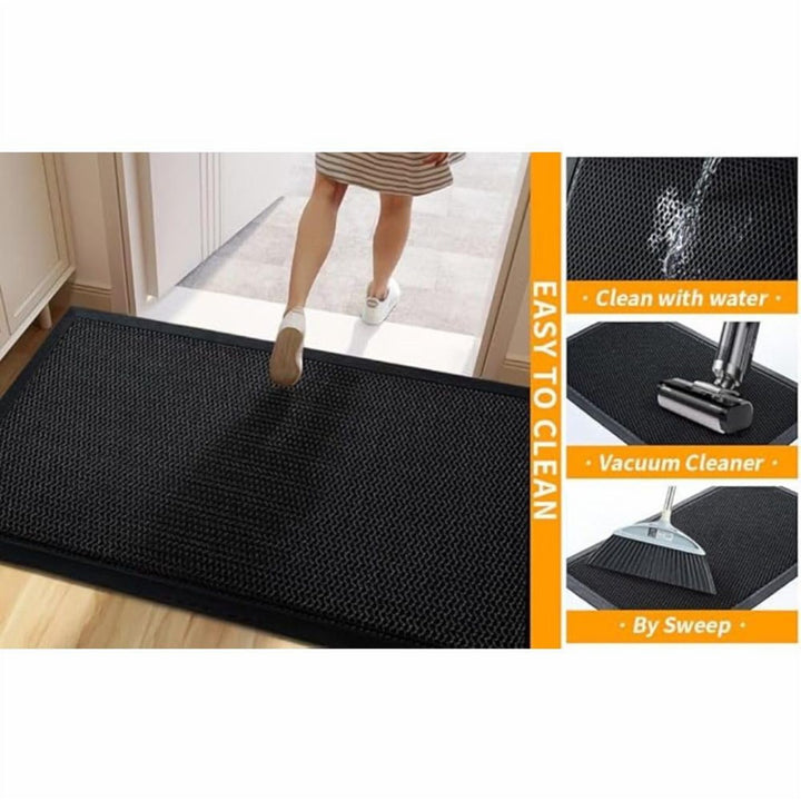Non-Slip Doormat 44 x 76 cm with Rubber Backing for Front Door